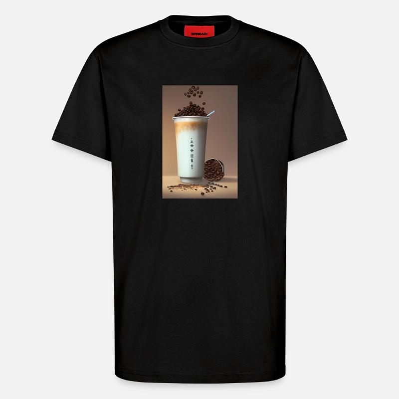 Kaffee, Kaffeebohnen - T-Shirt - made by SPREAD - SOLID BLACK