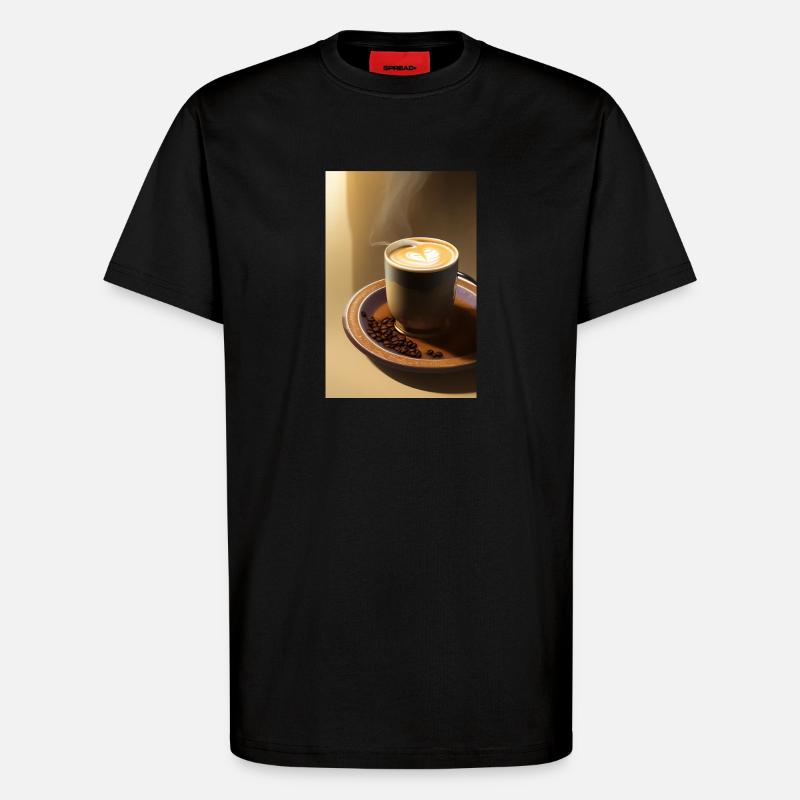 Kaffee, Kaffeebohnen - T-Shirt - made by SPREAD - SOLID BLACK