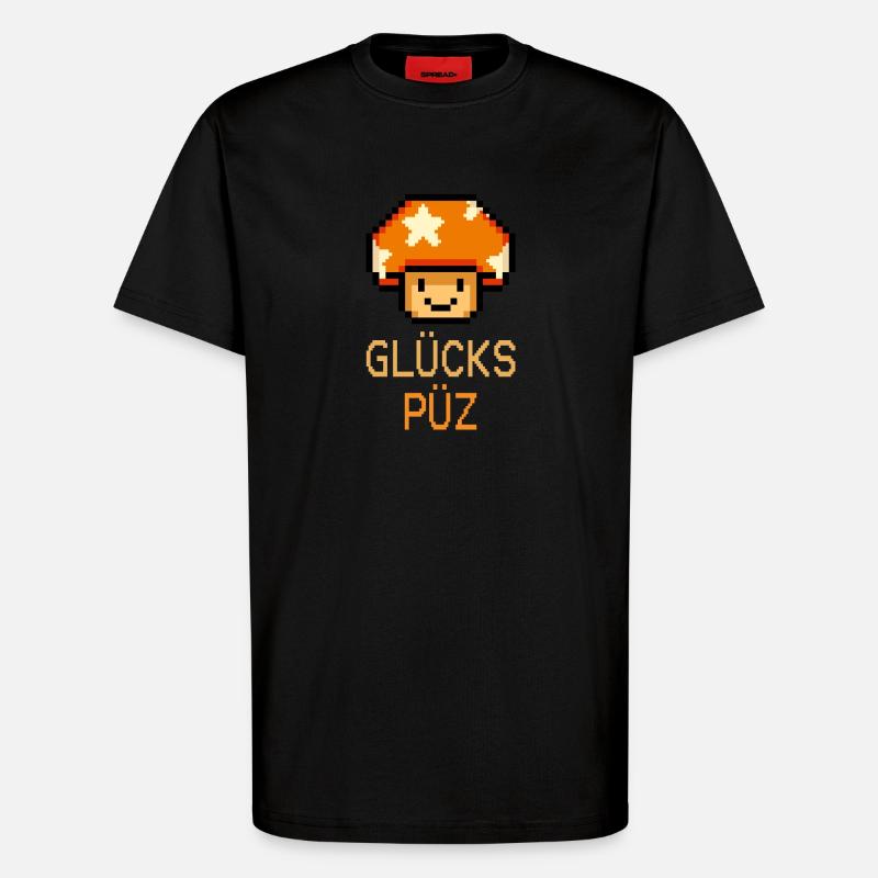 Glückspüz - Lucky Guy, Dialect, Pixel - T-Shirt - made by SPREAD - SOLID BLACK