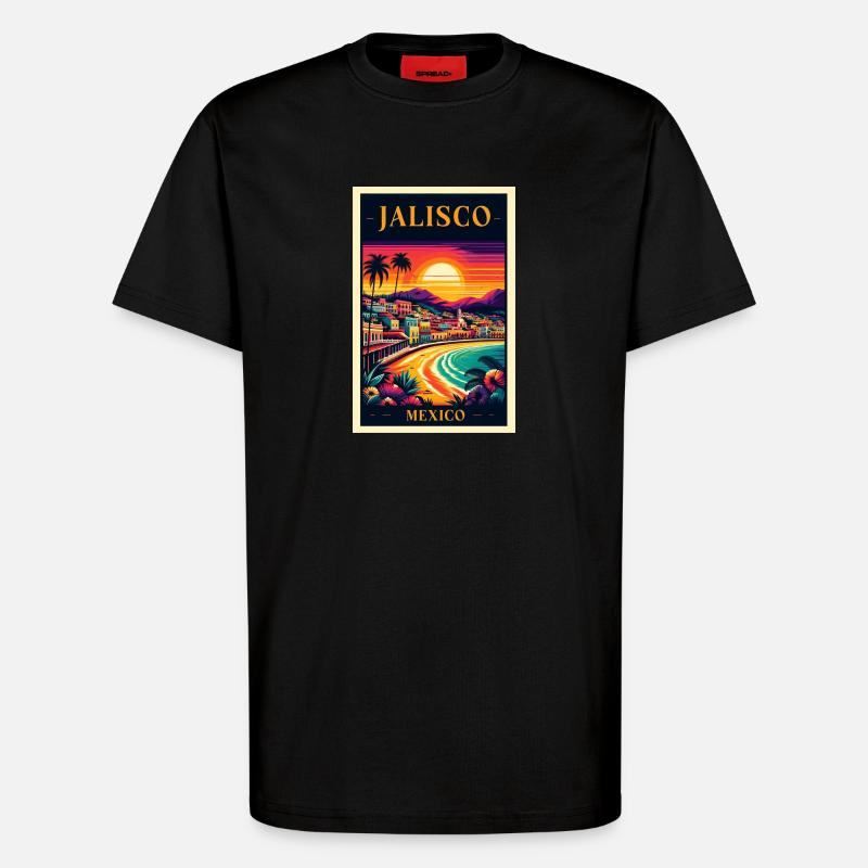 Jalisco Mexico sunset design - T-Shirt - made by SPREAD - SOLID BLACK