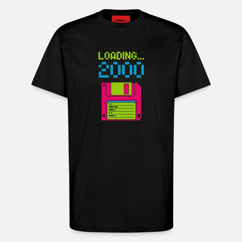 Loading 2000 Disketten-Design Retro Pixel Design - T-Shirt - made by SPREAD - SOLID BLACK