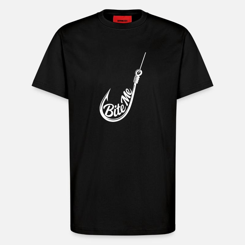 Bite Me Hook Silhouette Tee - T-Shirt - made by SPREAD - SOLID BLACK