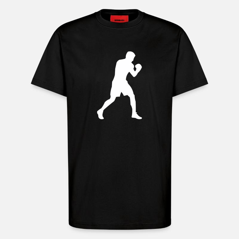 Boxer silhouette in motion - T-Shirt - made by SPREAD - SOLID BLACK