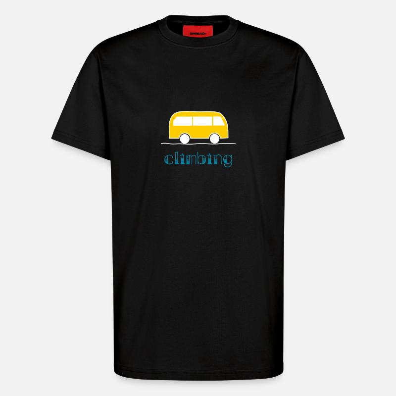 KLETTERN. KLETTERN. VAN. KLETTERN. STEIGEN. - T-Shirt - made by SPREAD - SOLID BLACK