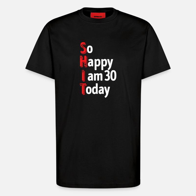 30 déclaration anniversaire 30 ans - T-shirt bio décontracté fabriqué en UE - SOLID BLACK