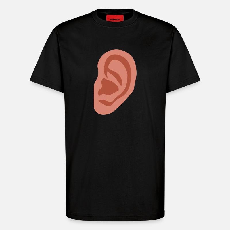 Big ear - T-Shirt - made by SPREAD - SOLID BLACK