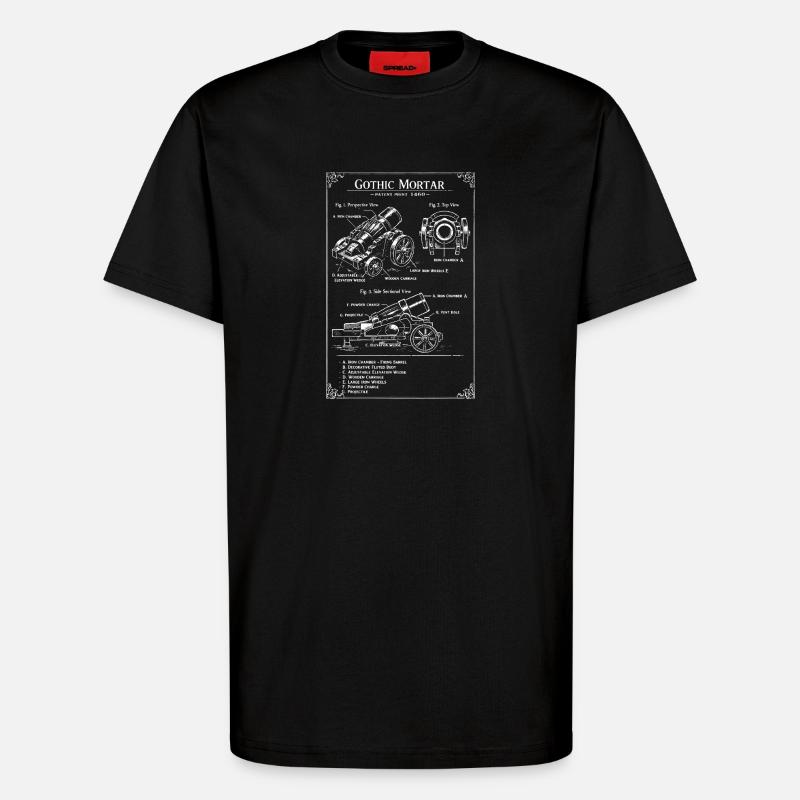 Plan de mortier gothique - T-shirt bio décontracté fabriqué en UE - SOLID BLACK