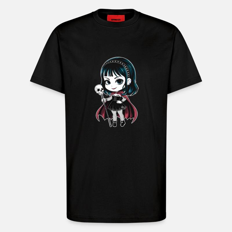 Chibi Gothic-Mädchen - T-Shirt - made by SPREAD - SOLID BLACK