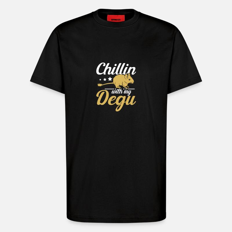Chillin avec mon octodon - T-shirt bio décontracté fabriqué en UE - SOLID BLACK