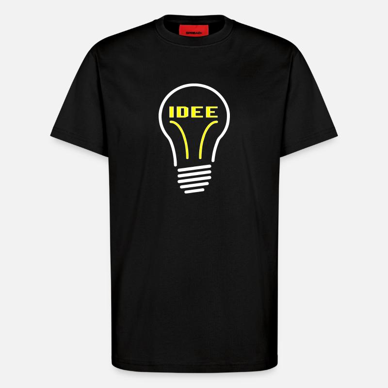 Glühbirne Idee - T-Shirt - made by SPREAD - SOLID BLACK