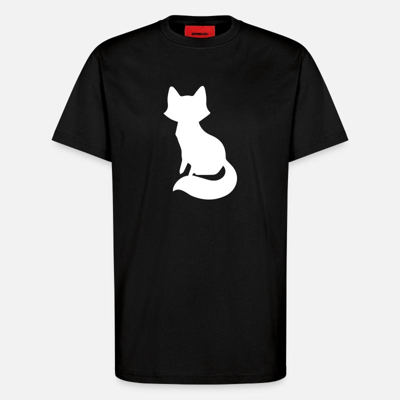 Playful Fox Silhouette Design - T-Shirt - made by SPREAD - SOLID BLACK