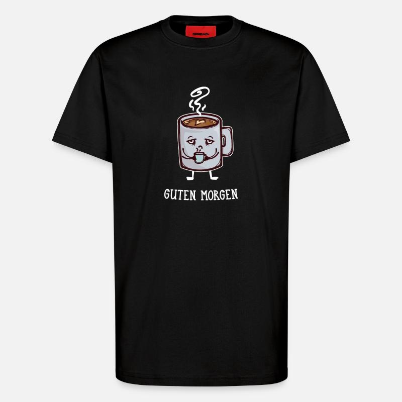 Frühstück Kaffee Koffein Statement Kaffeetrinker - T-Shirt - made by SPREAD - SOLID BLACK