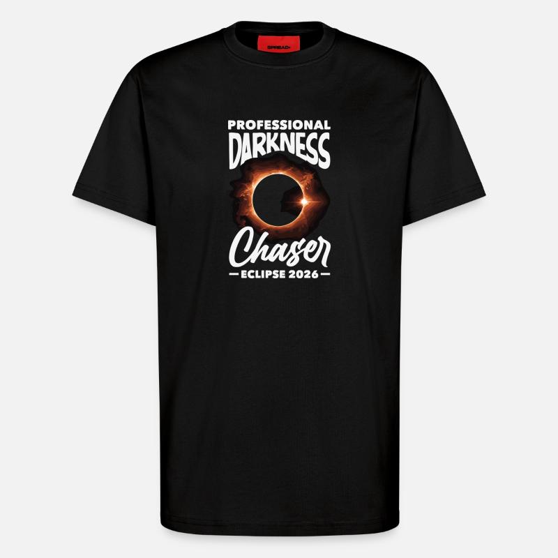 Solar eclipse 2026, August 12 - T-Shirt - made by SPREAD - SOLID BLACK