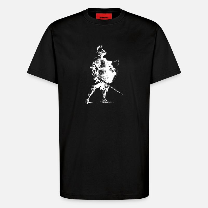 Ritter-Silhouette mit Schild - T-Shirt - made by SPREAD - SOLID BLACK
