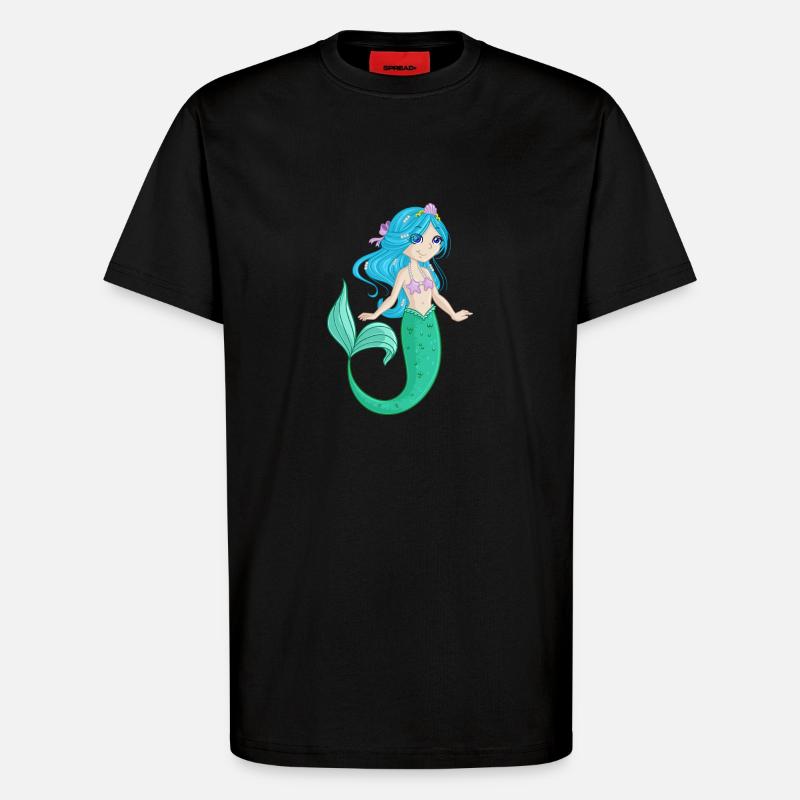 Meerjungfrau Nixe Comic - T-Shirt - made by SPREAD - SOLID BLACK