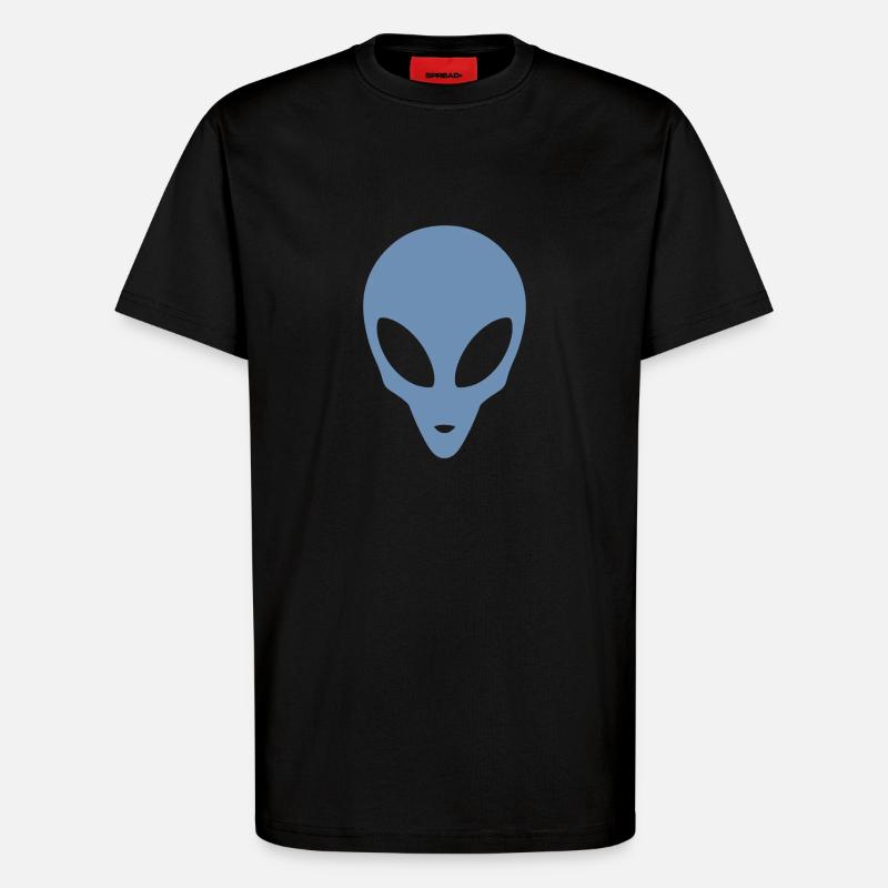 Silhouette eines Alienkopfes - T-Shirt - made by SPREAD - SOLID BLACK