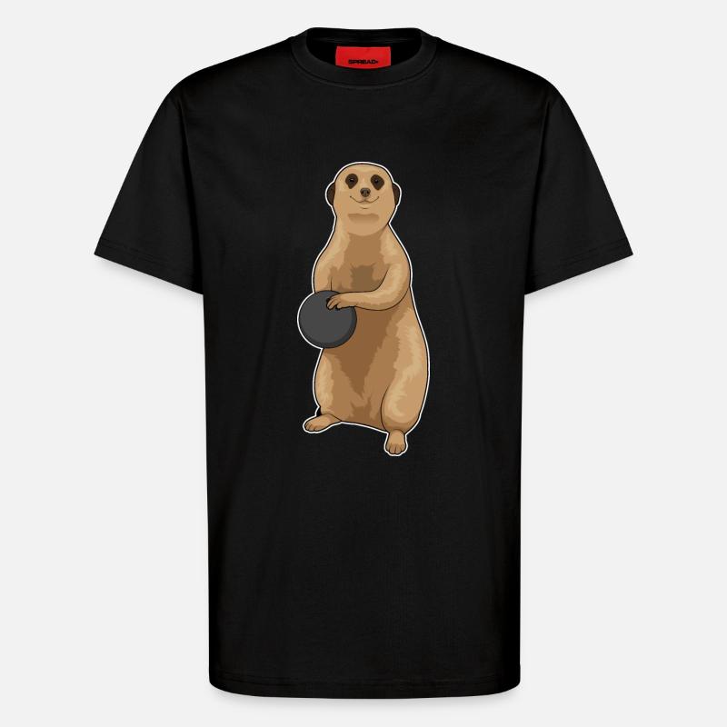 Erdmännchen Bowling Bowlingkugel - T-Shirt - made by SPREAD - SOLID BLACK