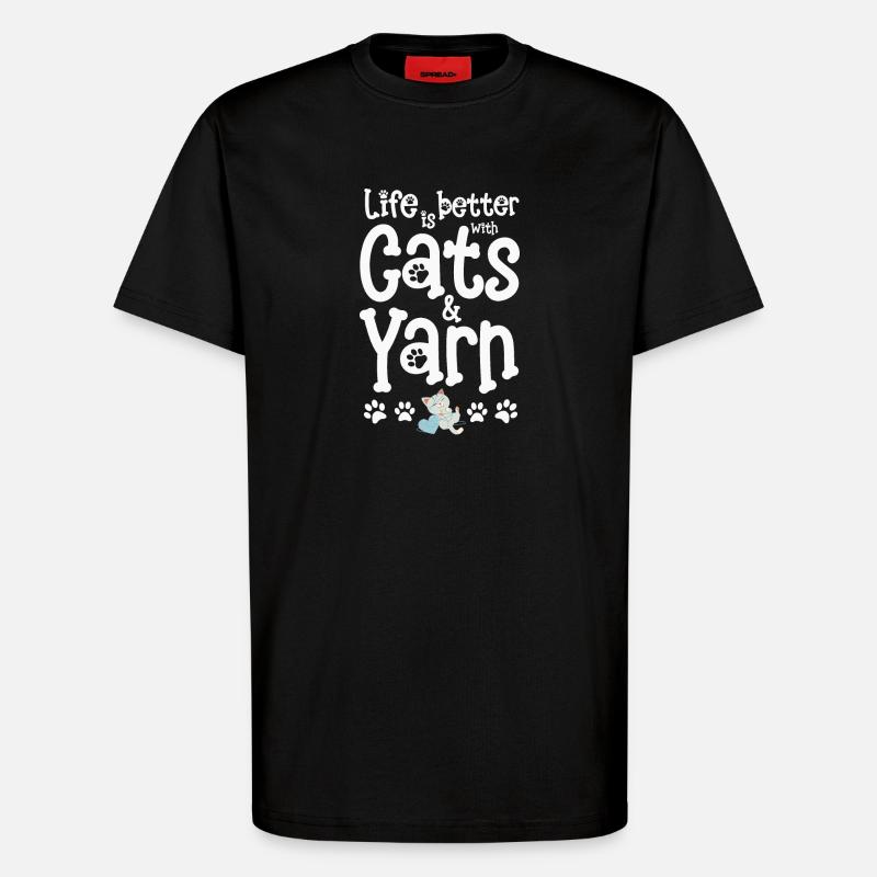 Katze Katzen - T-Shirt - made by SPREAD - SOLID BLACK
