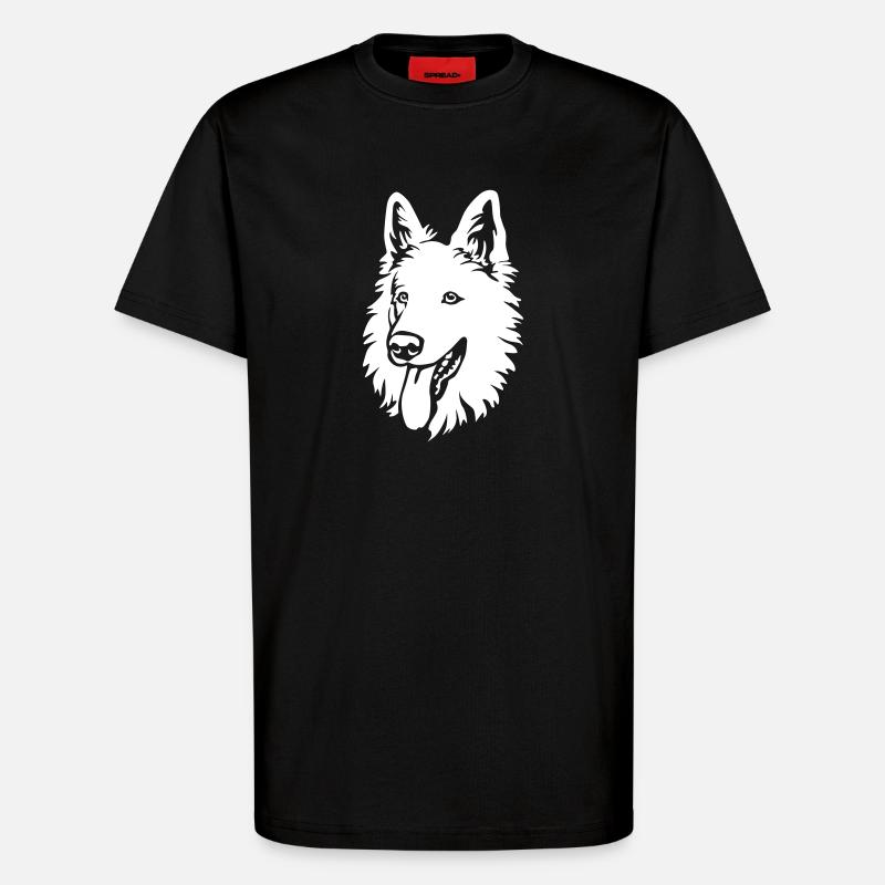Schweizer Schäferhund Kopf "Black Edition" - T-Shirt - made by SPREAD - SOLID BLACK