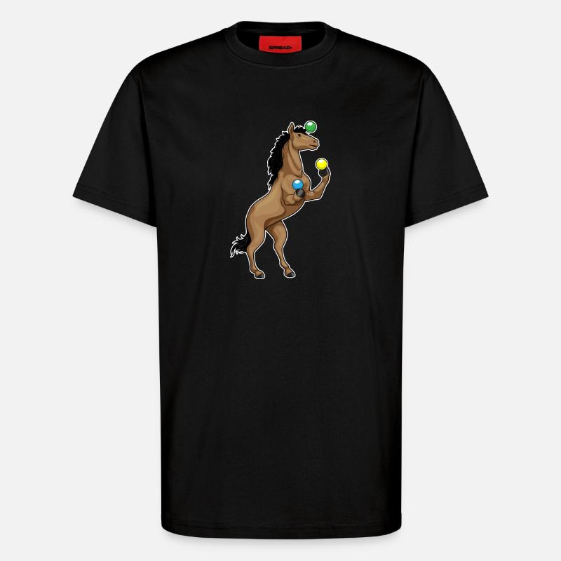 Jongleur de cheval - T-shirt bio décontracté fabriqué en UE - SOLID BLACK