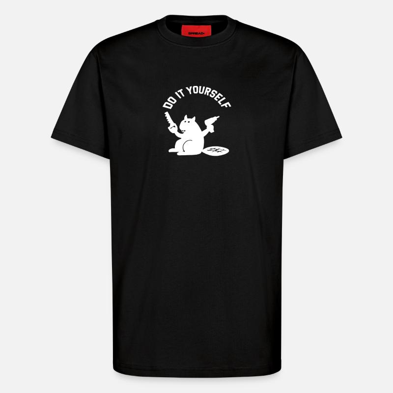 Rizinusbricolage, mach es selbst - T-Shirt - made by SPREAD - SOLID BLACK