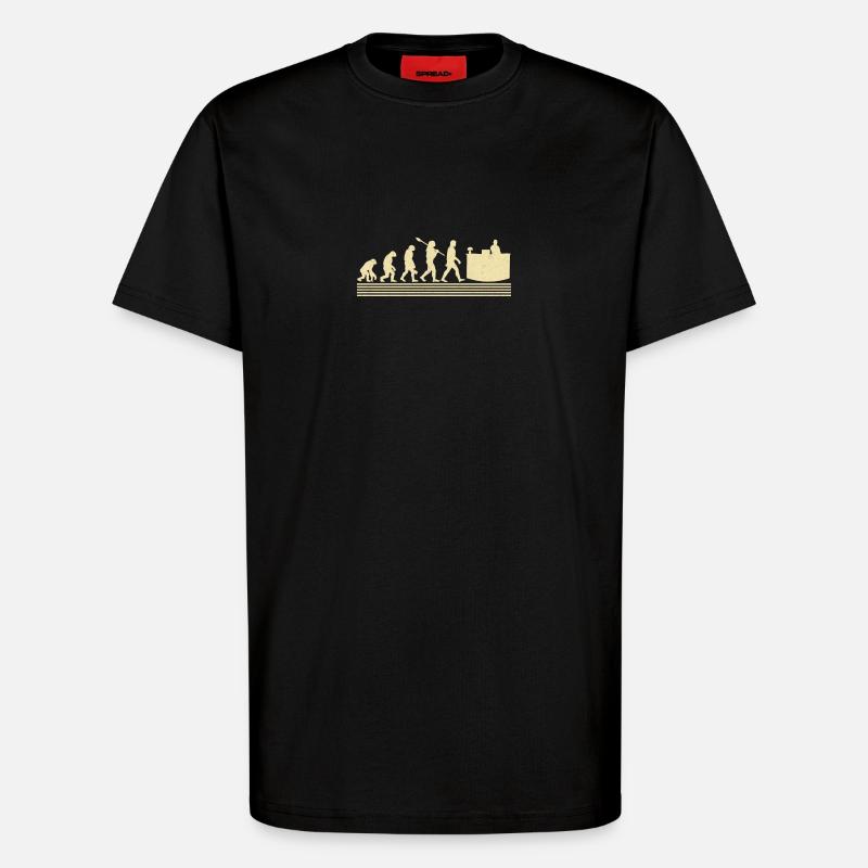 Evolution of Receptionists - T-Shirt - made by SPREAD - SOLID BLACK