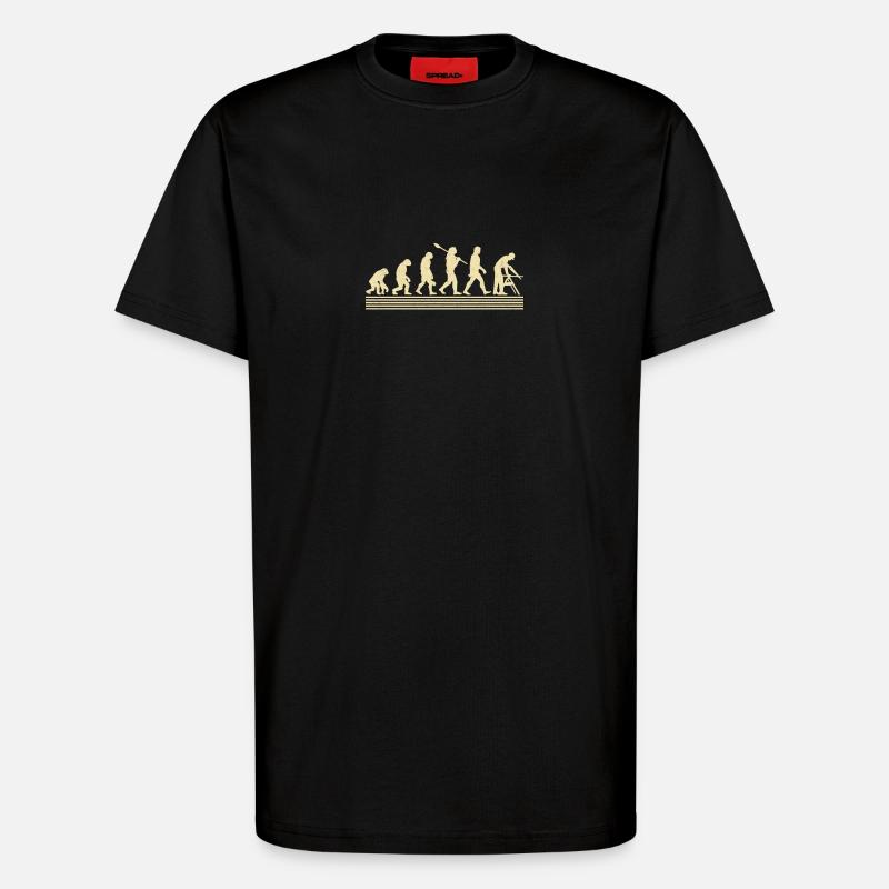Tischler-evolution - T-Shirt - made by SPREAD - SOLID BLACK