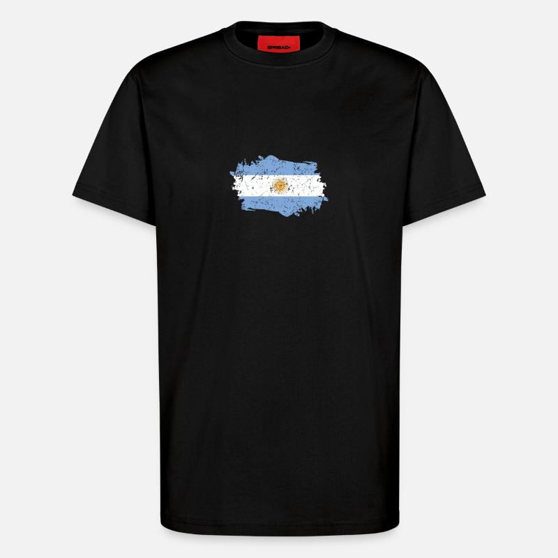 Drapeau argentin Grunge Drapeau argentin - T-shirt bio décontracté fabriqué en UE - SOLID BLACK