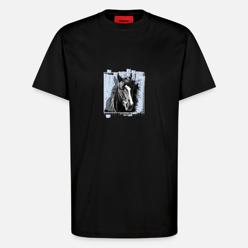 Pferd - T-Shirt - made by SPREAD - SOLID BLACK