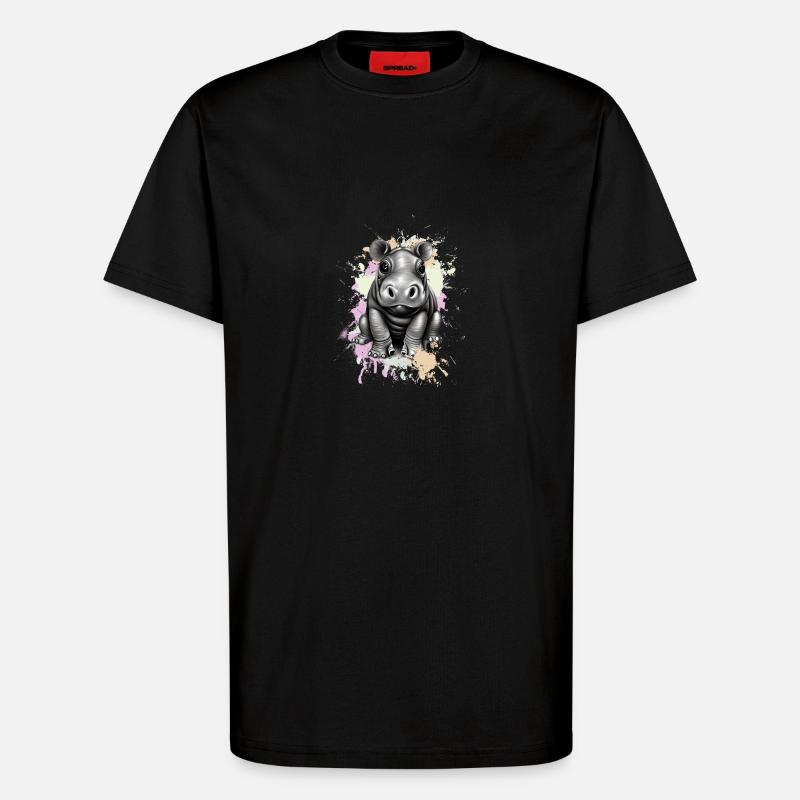 Nilpferd - T-Shirt - made by SPREAD - SOLID BLACK