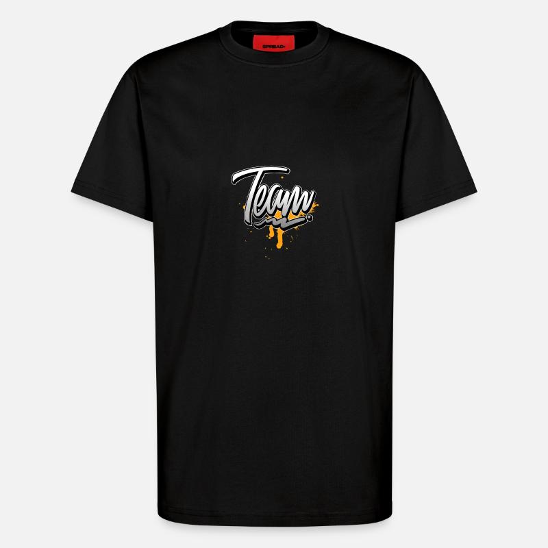 Équipe - T-shirt bio décontracté fabriqué en UE - SOLID BLACK