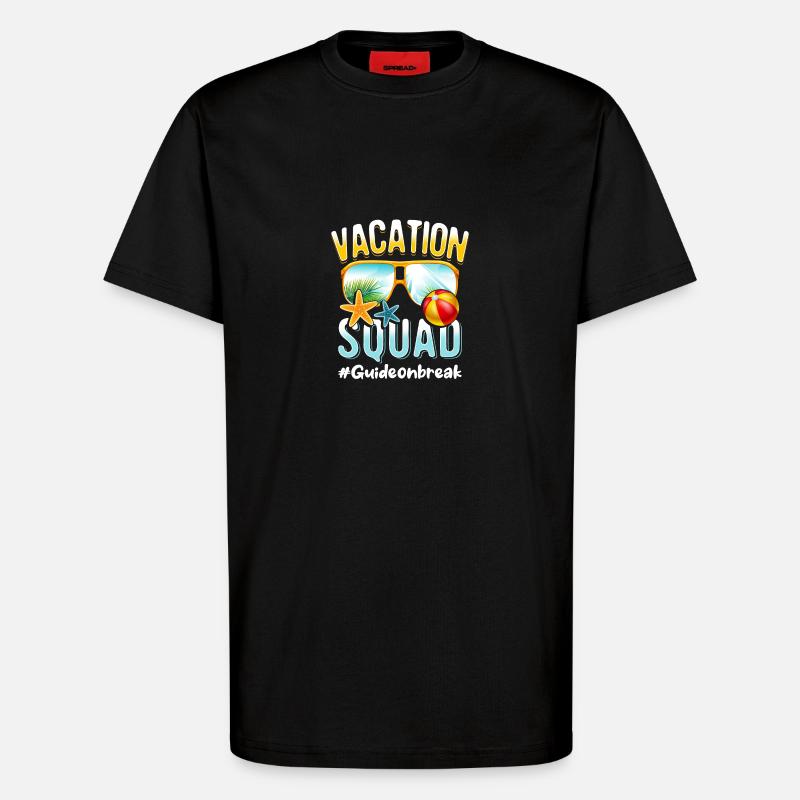 Guide Vacation Squad #Guideonbreak - T-Shirt - made by SPREAD - SOLID BLACK