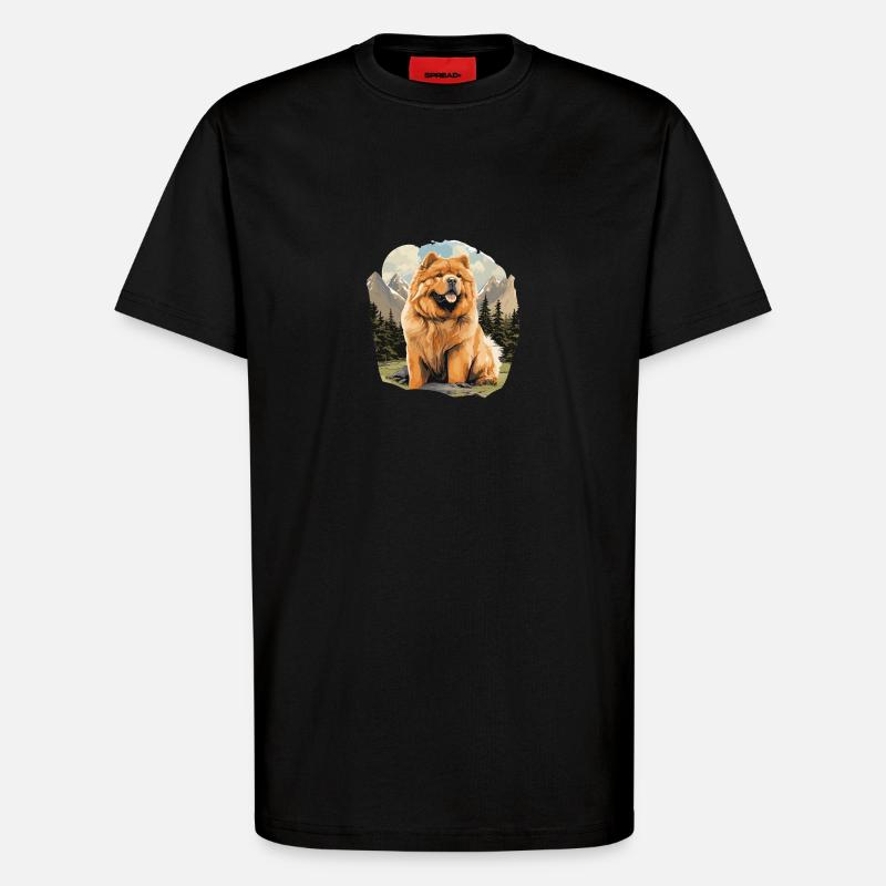 Chow Chow pour chien - T-shirt bio décontracté fabriqué en UE - SOLID BLACK