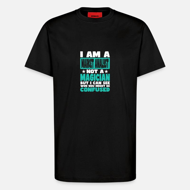 Analyste de marché - T-shirt bio décontracté fabriqué en UE - SOLID BLACK