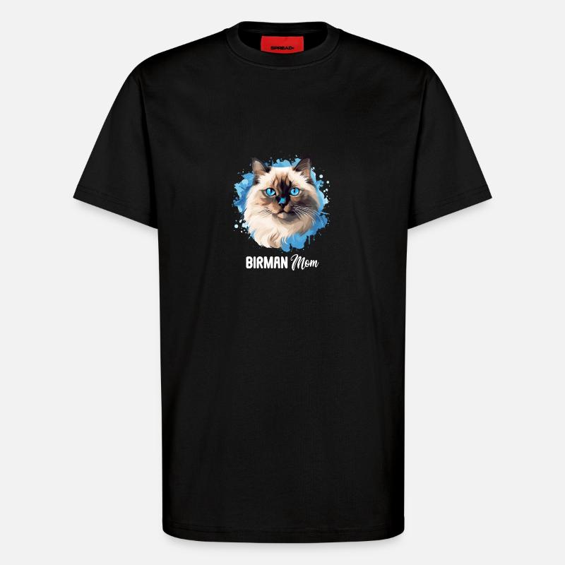 Birman Cat Birma Katze - T-Shirt - made by SPREAD - SOLID BLACK