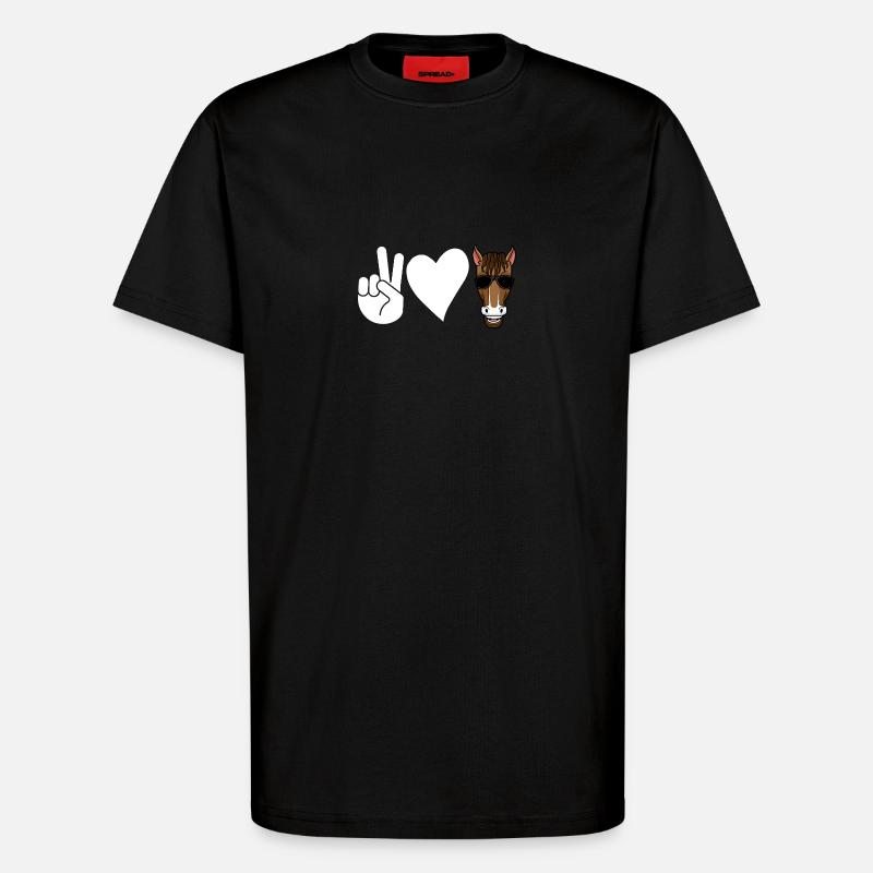 Reiten Pferd - T-Shirt - made by SPREAD - SOLID BLACK