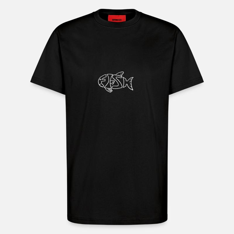 Poisson dans le poisson - T-shirt bio décontracté fabriqué en UE - SOLID BLACK