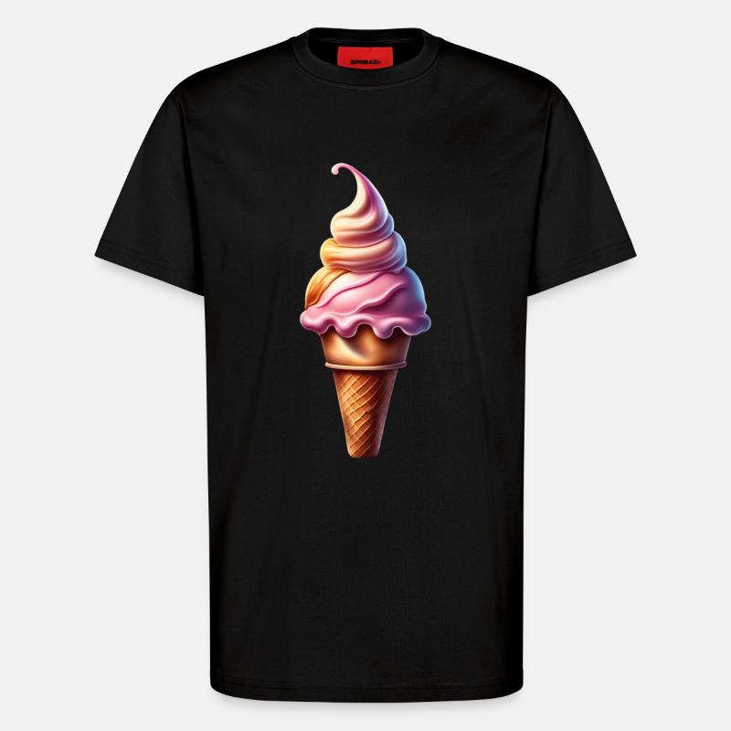 Süße Eiswaffel - T-Shirt - made by SPREAD - SOLID BLACK