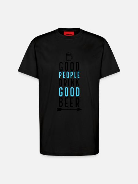 Bière - T-shirt bio décontracté fabriqué en UE - SOLID BLACK