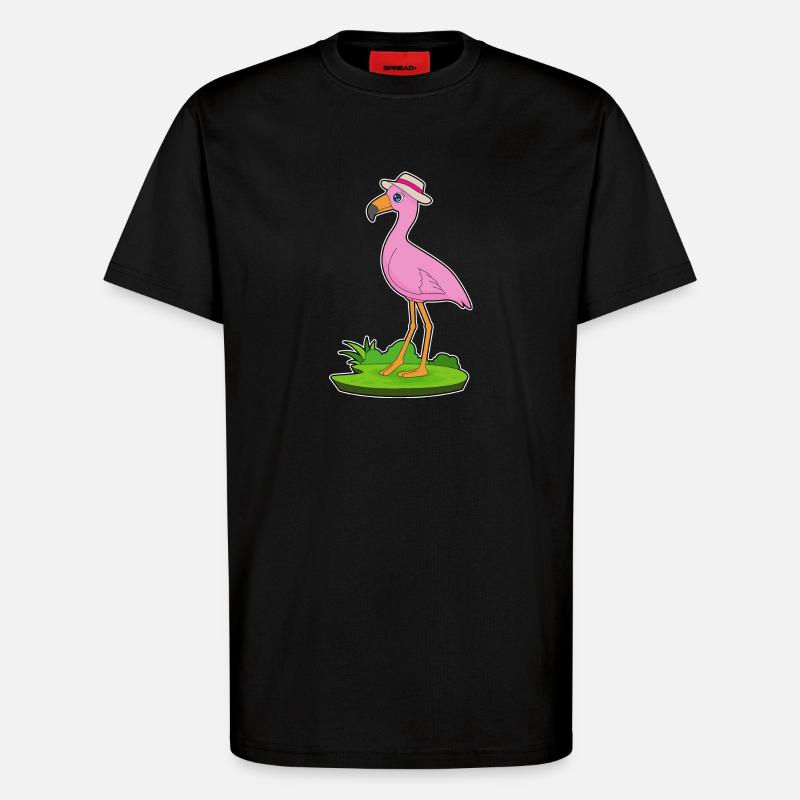 Flamingo Hut - T-Shirt - made by SPREAD - SOLID BLACK
