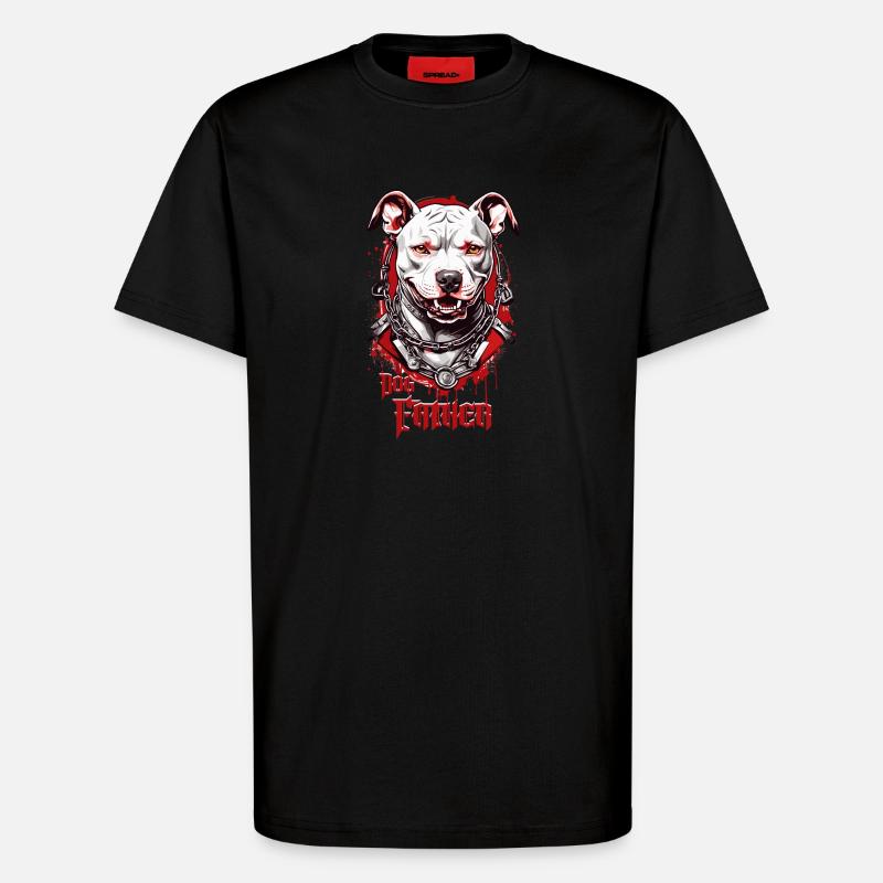 Hunderasse Pitbulls, Hunde Vater - T-Shirt - made by SPREAD - SOLID BLACK