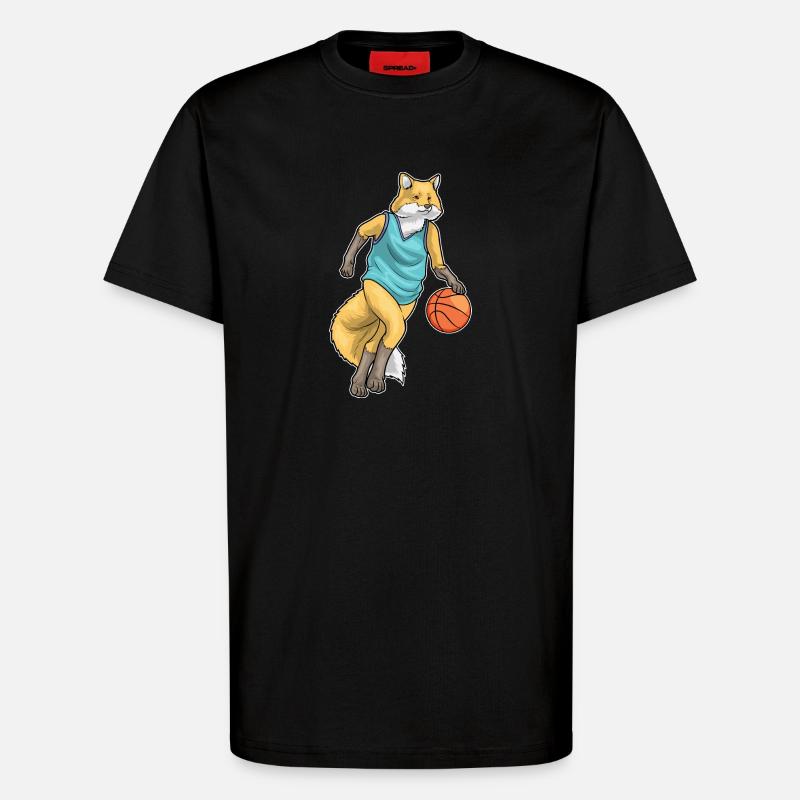 Fox Basketteur Basketteur - T-shirt bio décontracté fabriqué en UE - SOLID BLACK
