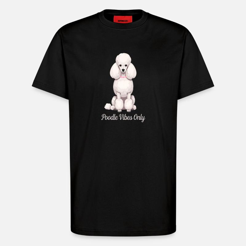 Poodle Vibes Only - Caniche élégant - T-shirt bio décontracté fabriqué en UE - SOLID BLACK