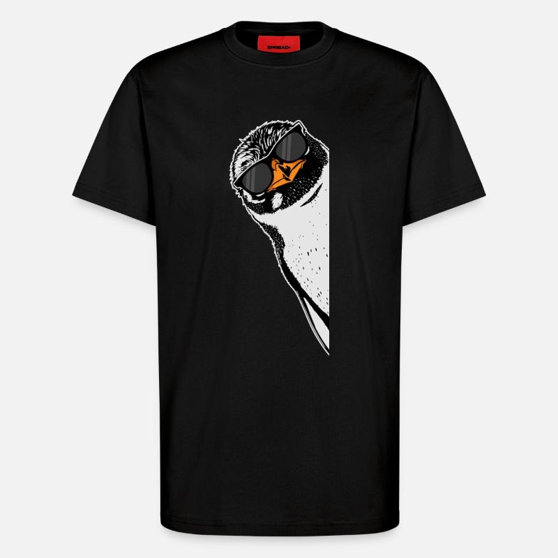 Pinguin mit Sonnenbrille - T-Shirt - made by SPREAD - SOLID BLACK