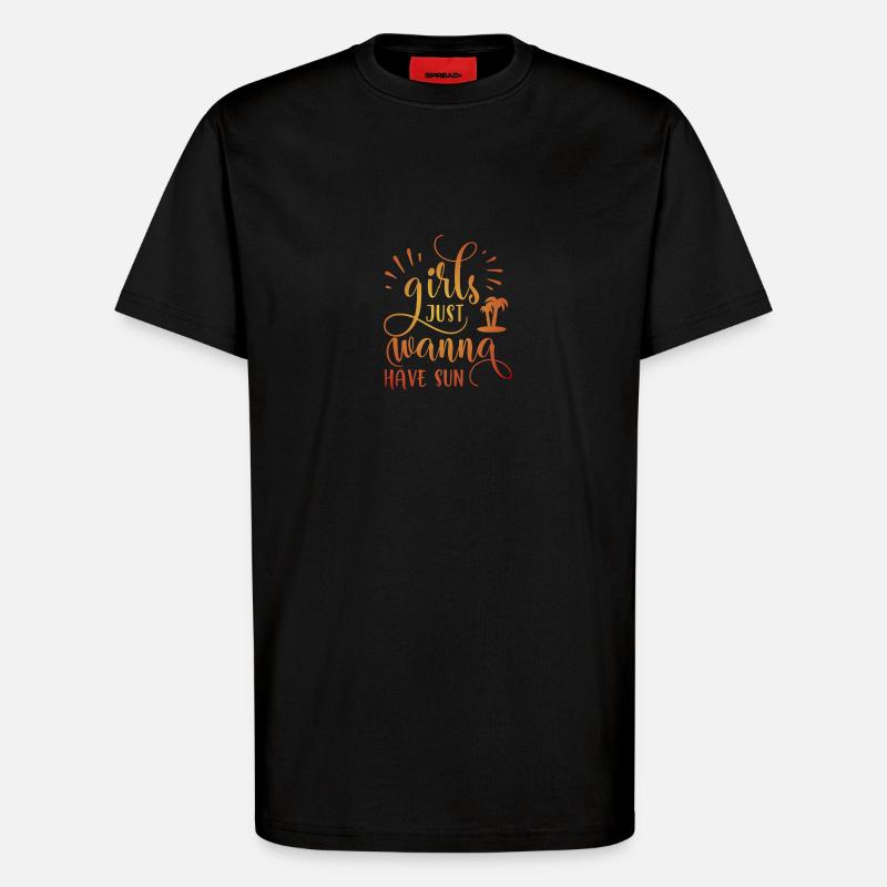 Mädchen möchten gerade SUN - T-Shirt - made by SPREAD - SOLID BLACK