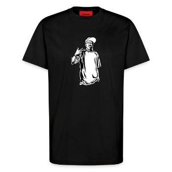 Gangster Rapper - T-Shirt - made by SPREAD - SOLID BLACK - Vorne - Alina (178cm) & Michal (187cm)