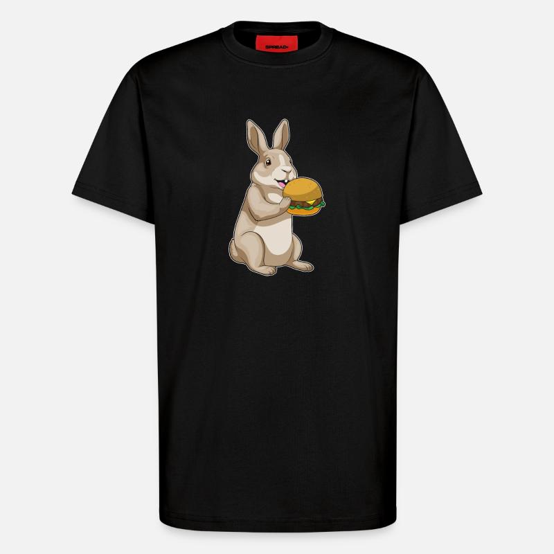 Hase Hamburger - T-Shirt - made by SPREAD - SOLID BLACK