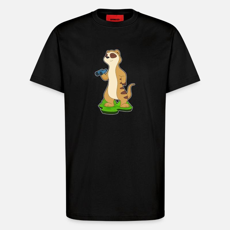 Erdmännchen Fernglas - T-Shirt - made by SPREAD - SOLID BLACK
