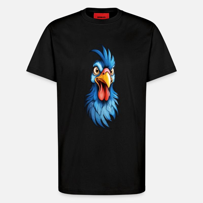 Ein blau-gefiederter Hahn - T-Shirt - made by SPREAD - SOLID BLACK
