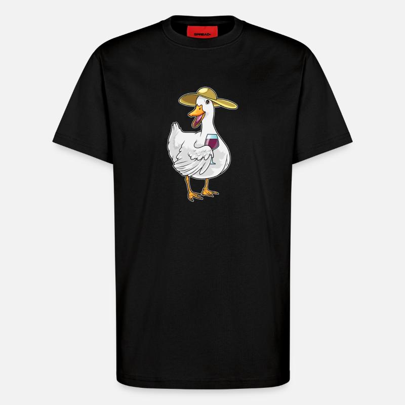 Duck red wine - T-Shirt - made by SPREAD - SOLID BLACK